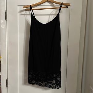 CAbi Black Tank with Lace Detail